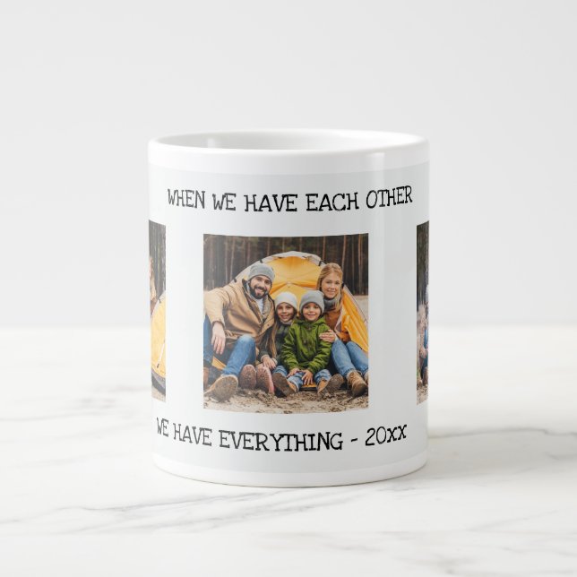 När vi har varandra 3 Foto Collage Jumbo Mugg (Framsidan)
