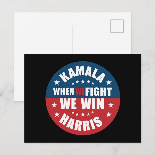 När vi kämpade mot Kamala Harris USA 2024 Vykort (Fram/baksida)