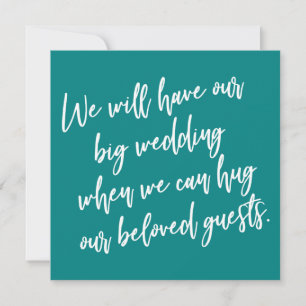 När vi kan hug Teal Senponed Bröllop Card Inbjudningar