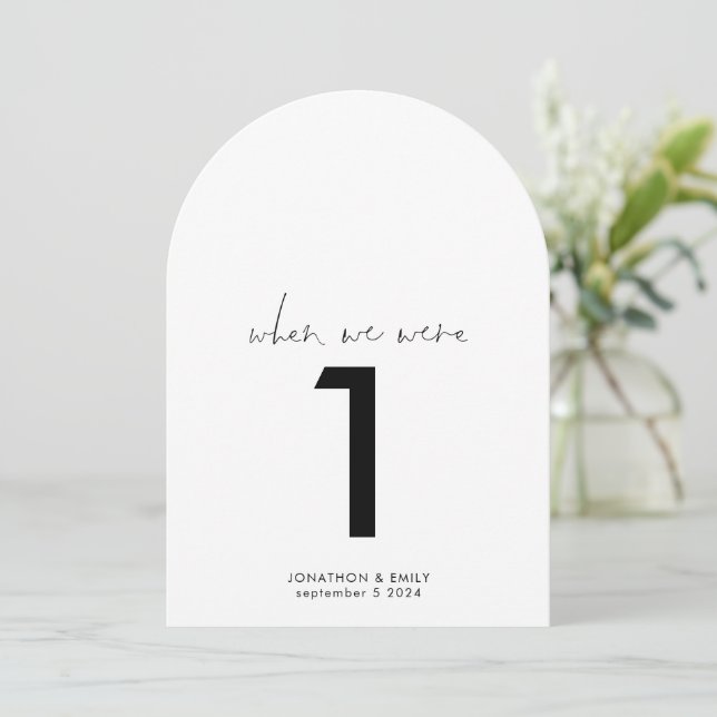 När vi var äldre foton i Bordsnumret Bröllop Inbjudningar (Stående Fram)