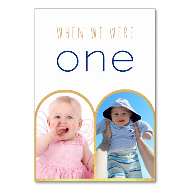 När vi var ett foto guldvalv modern bröllop bordsnummer (Baksidan)