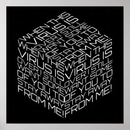 När viruset är över den vita textkuben poster