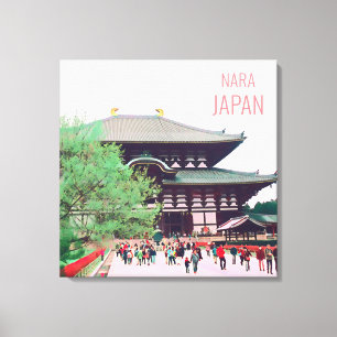 Nara berömd tempel-reseaffisch Japan Canvastryck