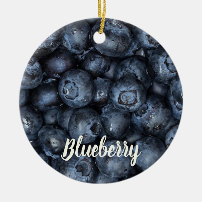 Nära detaljer om blåbär för Vegans Julgransprydnad Keramik (Framsidan)