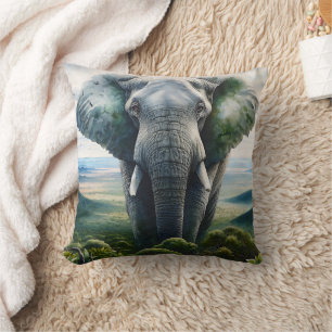 Nära Elephant Ansikte, Tusks, Trunk Kudde