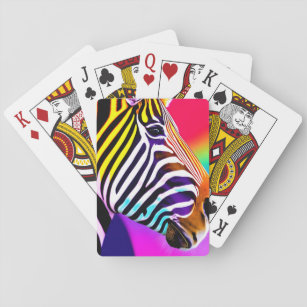 Nära en zebras regnbåge i ansikte casinokort