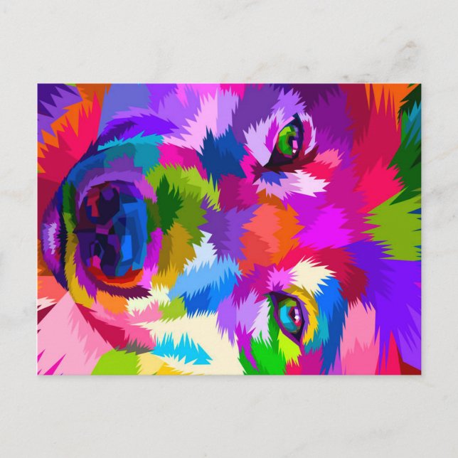 nära färglös varg helg vykort (Framsida)