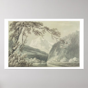 Nära Grindelwald c.1796 (blått & grå färg tvättar Poster
