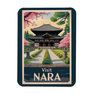 Nara Japan Illustration Resa Konst Vintage Magnet