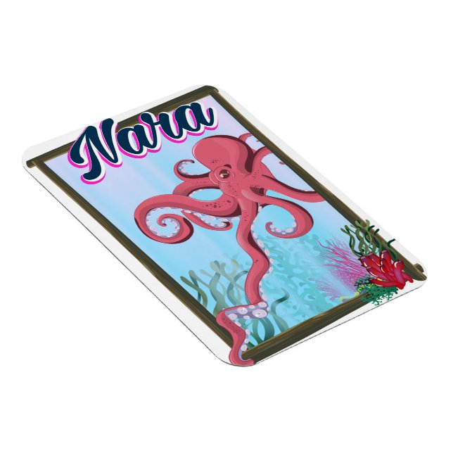 Nara Japan Squid-reseaffisch Magnet (Högersidan)