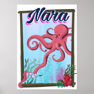 Nara Japan Squid-reseaffisch Poster