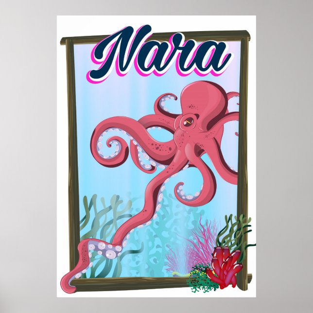 Nara Japan Squid-reseaffisch Poster (Framsidan)
