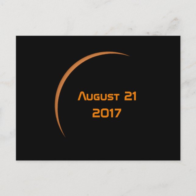 Nära maximal augusti 21, 2017 Partial Solar Eclips Vykort (Framsida)