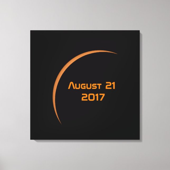 Nära maximal den 21 augusti 2017 Partiell solförmö Canvastryck (Framsida)