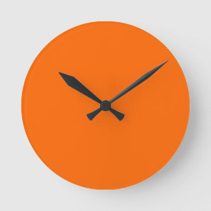 Nära orange, fast färg rund klocka
