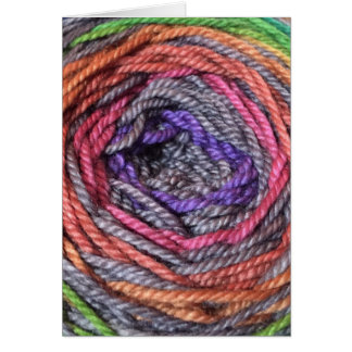 Nära övre för smaskigt garn hälsningskort