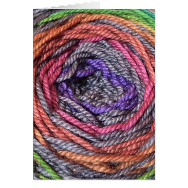 Nära övre för smaskigt garn hälsningskort (Framsidan)