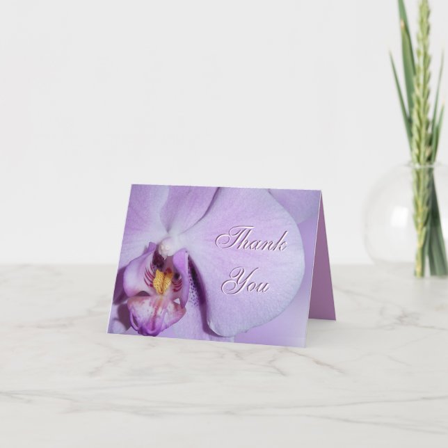 Nära övre för tackkortOrchid Tack Kort (Framsida)