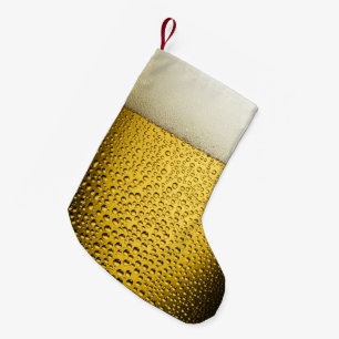 Nära ÖVRE ölexponeringsglasjulstrumpa Liten Julstrumpa