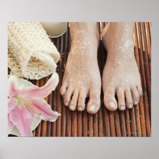 Nära på fötterna med spabehandling poster
