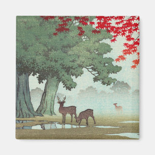 Nara Park Hasui Kawase shin-hanga landskapsmålning Magnet