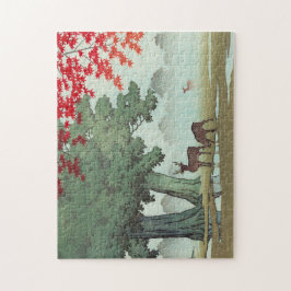 Nara Park Hasui Kawase shin hanga scenery art hjor Pussel