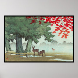 Nara Park Hasui Kawase shin hanga scenery art Poster