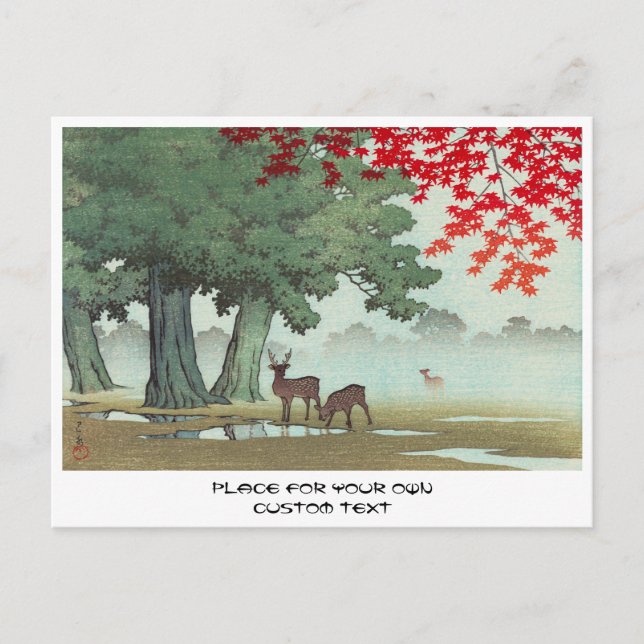 Nara Park Hasui Kawase shin hanga scenery art Vykort (Framsida)