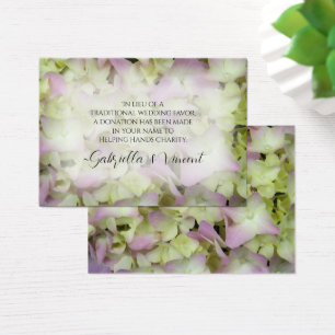 Nära Rosa Hydrangea Bröllop välgörenhetsförmånskor Visitkort