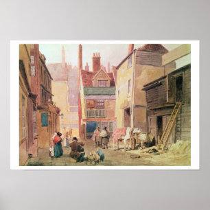 Nära St Bartholomew, Smithfield, London, 1850 (w Poster