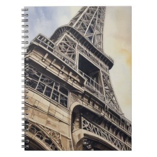 Nära upp Eiffel Torn Paris Kärlek City Travel Anteckningsbok