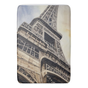 Nära upp Eiffel Torn Paris Kärlek City Travel Badrumsmatta