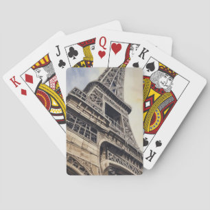 Nära upp Eiffel Torn Paris Kärlek City Travel Casinokort