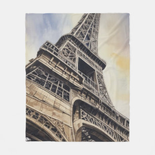 Nära upp Eiffel Torn Paris Kärlek City Travel Fleecefilt