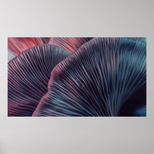 Nära vackra svampar färg i ljuset poster