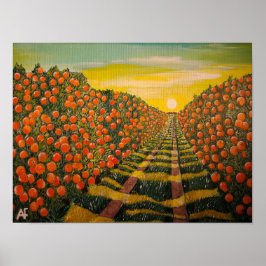 Naranjas de Valencia Målning av Alfred Fox Poster