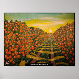 Naranjas de Valencia Painting av Alfred Fox Poster