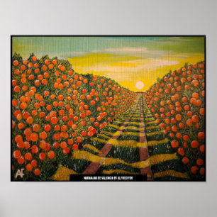 Naranjas de Valencia Painting av Alfred Fox Poster