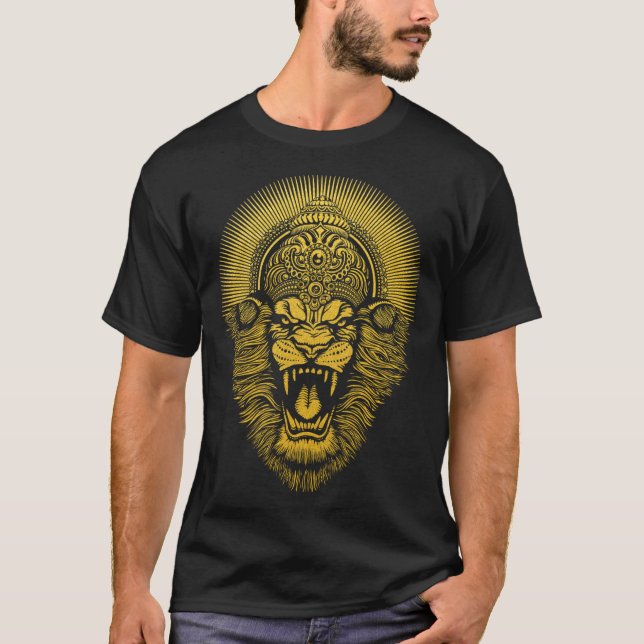Narasimha i guld retro t shirt (Framsida)