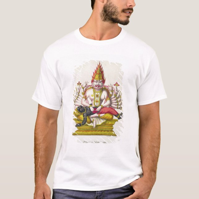 Narasimha som inristas av de Marlet (färglithoen) T-shirt (Framsida)