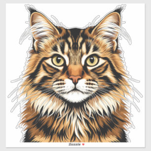 Närbild Amerikansk Bobtail Katt Porträtt Klistermärken