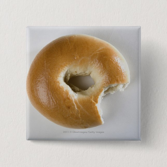 Närbild av en bagel knapp (Framsida)