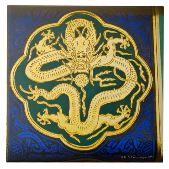 Närbild av en målning, torn av Buddha 2 Kakelplatta (Framsidan)