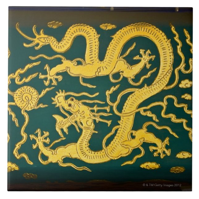 Närbild av en målning, torn av Buddha Kakelplatta (Framsidan)