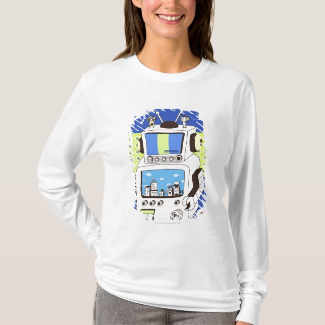 Närbild av en robot t shirt (Framsida)