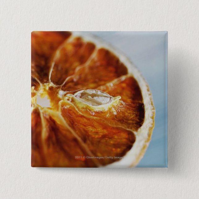 Närbild av en torkad skiva av citronen knapp (Framsida)