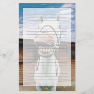 Närbild av hästen med den öppna munnen brevpapper