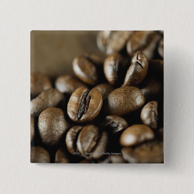 Närbild av kaffebönor knapp (Framsida)