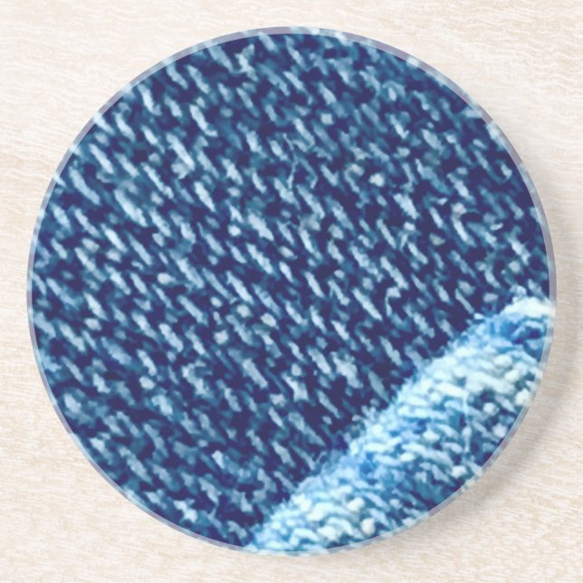Närbild Blå Denim Tygstruktur Underlägg (Framsidan)