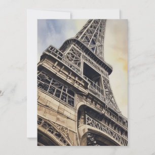 Närbild Eiffeltornet Paris Kärlek Stad Resa Julkort